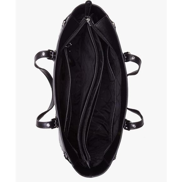 Michael Kors Canvas and Beach Tote Bag Handbag Black - Picture 5 of 5